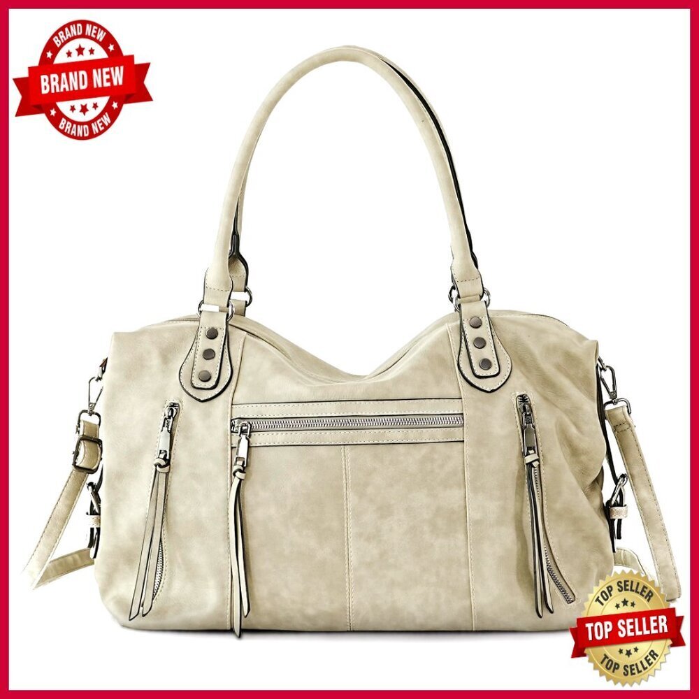Soft Faux Leather Tote Bag with Adjustable Strap Fits 15 Inch Laptop